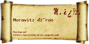 Moravitz Áron névjegykártya